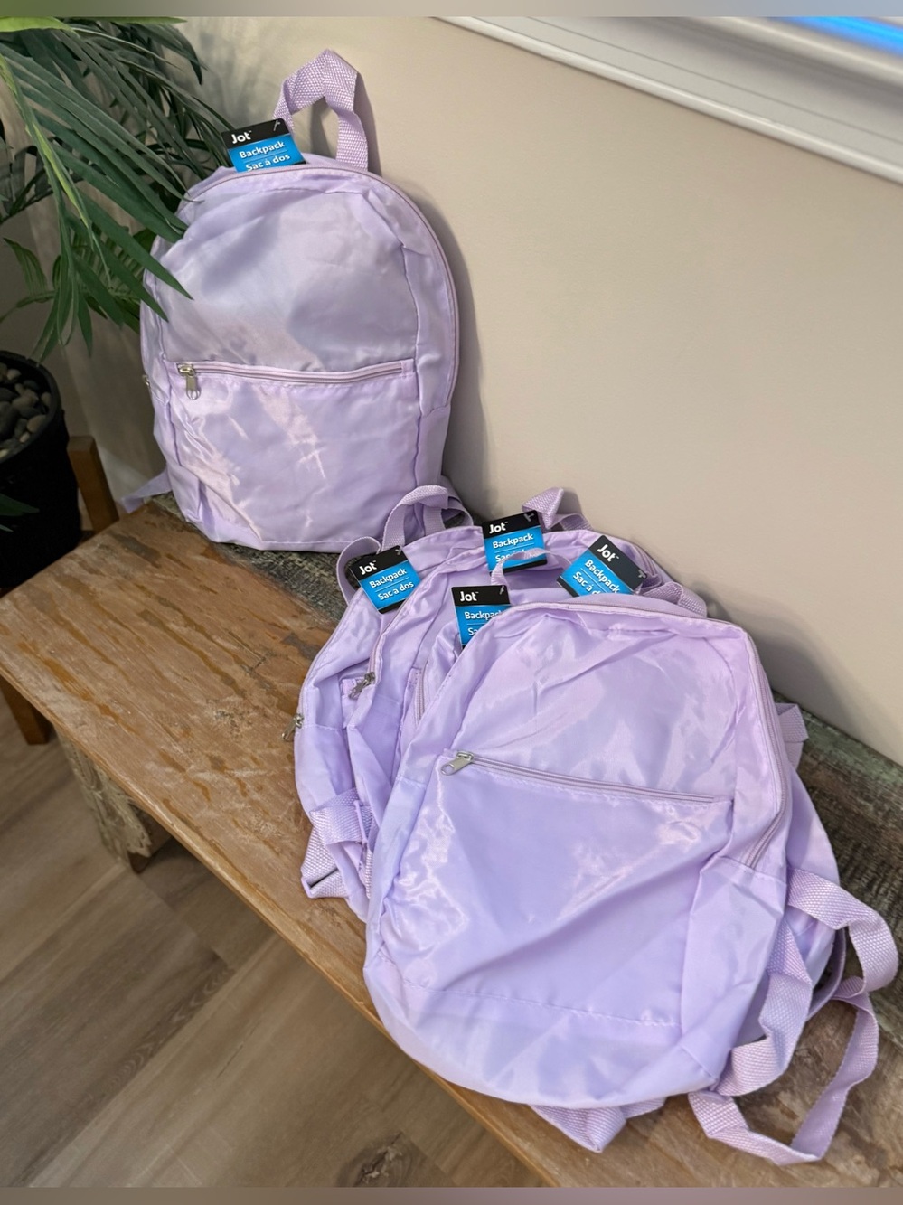 Bulk set of 5 New Light purple small nylon backpacks. New with tag.